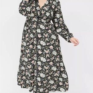 Women’s Lane Bryant Smocked Shoulder Midi Dress Size 20-NWT